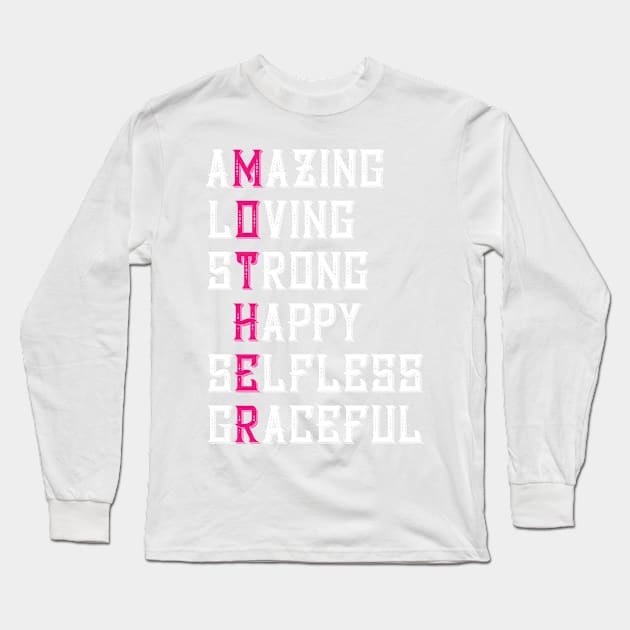 Mother Typography - Gift for Mother's Day Long Sleeve T-Shirt by Shirtbubble